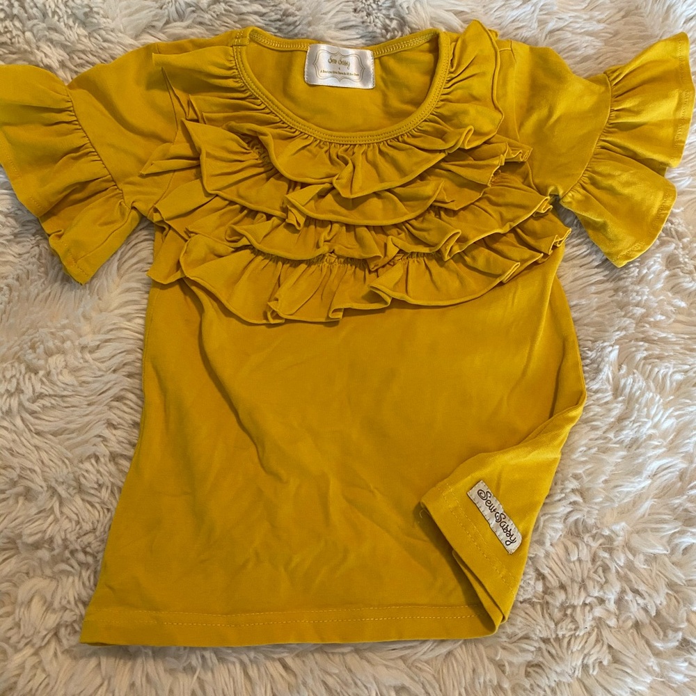 Sew Sassy Mustard top size 4